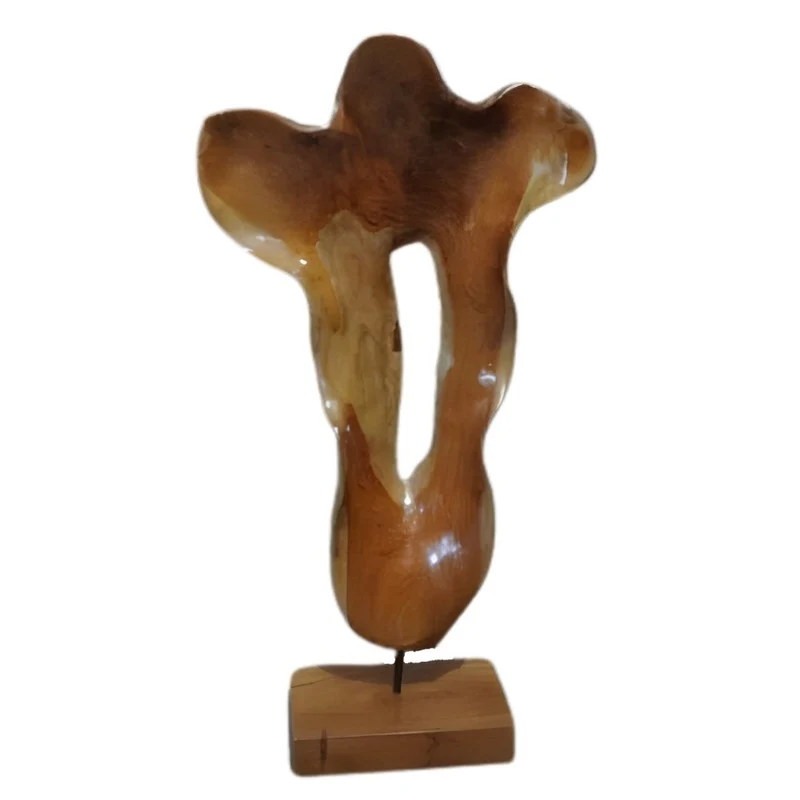 Design Teakholz Skulptur CULTURA 70cm Deko-Objekt natural Handmade
