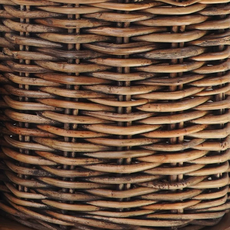 Dickes CL Rattan Korb CESTINO braun ca.D40cm Teakbodenplatte