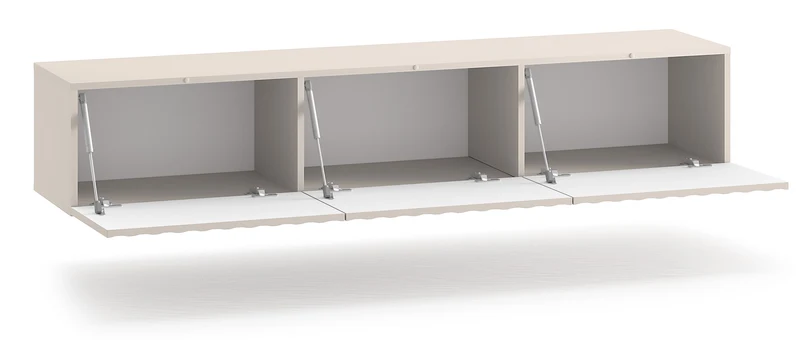 Hängender TV-Schrank Derriva mit geriffelten Fronten, 170 cm, Kaschmirfarben