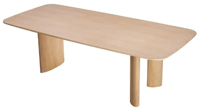 Casa Padrino Luxus Esstisch Naturfarben 241 x 109,5 x H. 77 cm - Rechteckiger Massivholz Küchentisch - Esszimmer Möbel - Küchen Möbel - Luxus Möbel - Luxus Einrichtung
