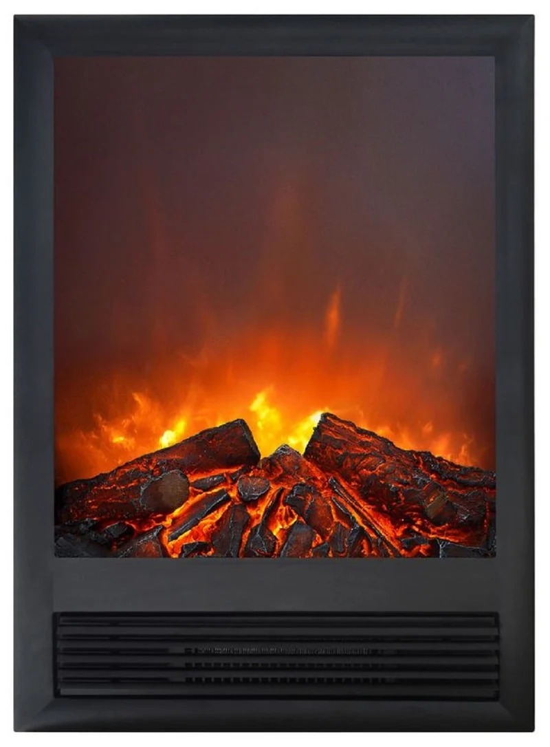 Casa Padrino Luxus Elektro Einbaukamin Schwarz 47 x 20,5 x H. 66,5 cm - Wohnzimmer Deko LED Kamin mit Fernbedienung - Wohnzimmer Möbel - Luxus Möbel - Luxus Elektro LED Einbaukamine