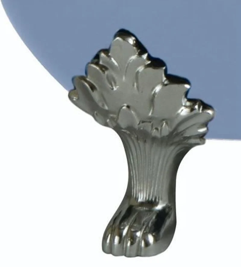 Casa Padrino Luxus Jugendstil Gusseisen Badewanne Hellblau / Weiß / Silber 180 x 77 x H. 79 cm - Gebogene freistehende Badewanne - Barock & Jugendstil Badezimmer Möbel
