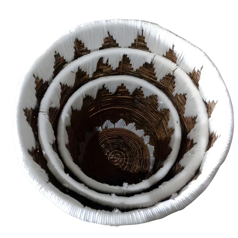 Natur Korb RUSH 55cm rund Binsen geflochten natural Handmade