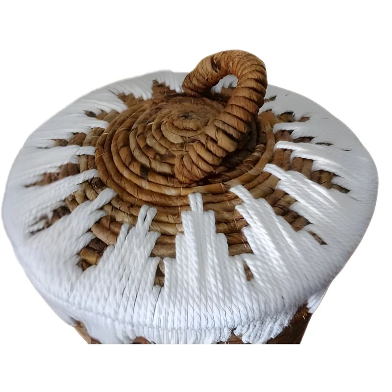 3-tlg. Korbset RUSH 65cm rund Binsen geflochten natural Handmade