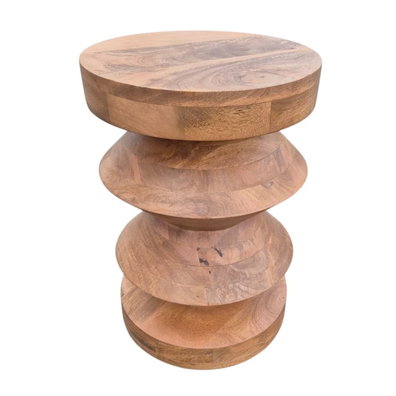 Massivholz Beistelltisch KITAR-C 50cm Mangoholz natural Handmade
