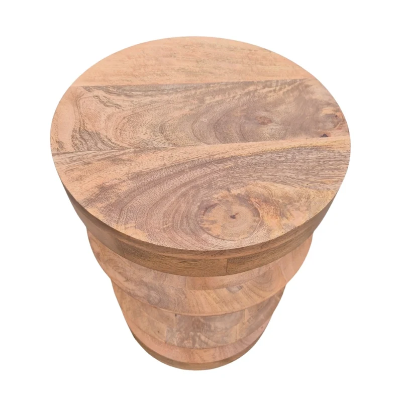 Massivholz Beistelltisch KITAR-C 50cm Mangoholz natural Handmade
