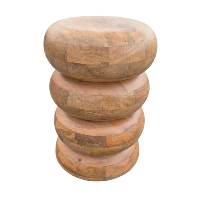 Massivholz Beistelltisch KITAR-A 50cm Mangoholz natural Handmade