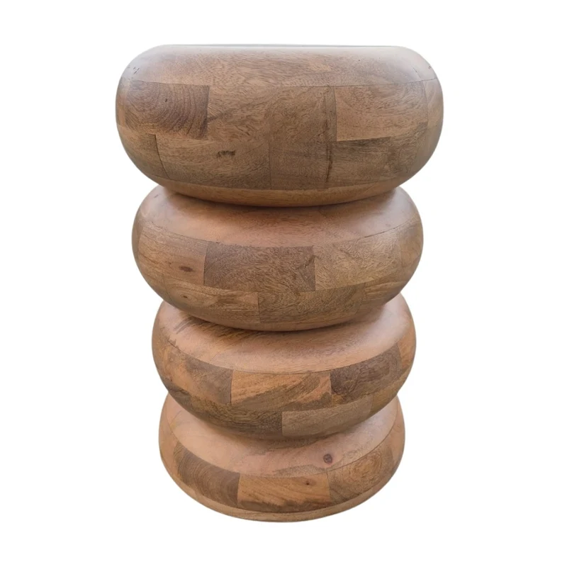 Massivholz Beistelltisch KITAR-A 50cm Mangoholz natural Handmade