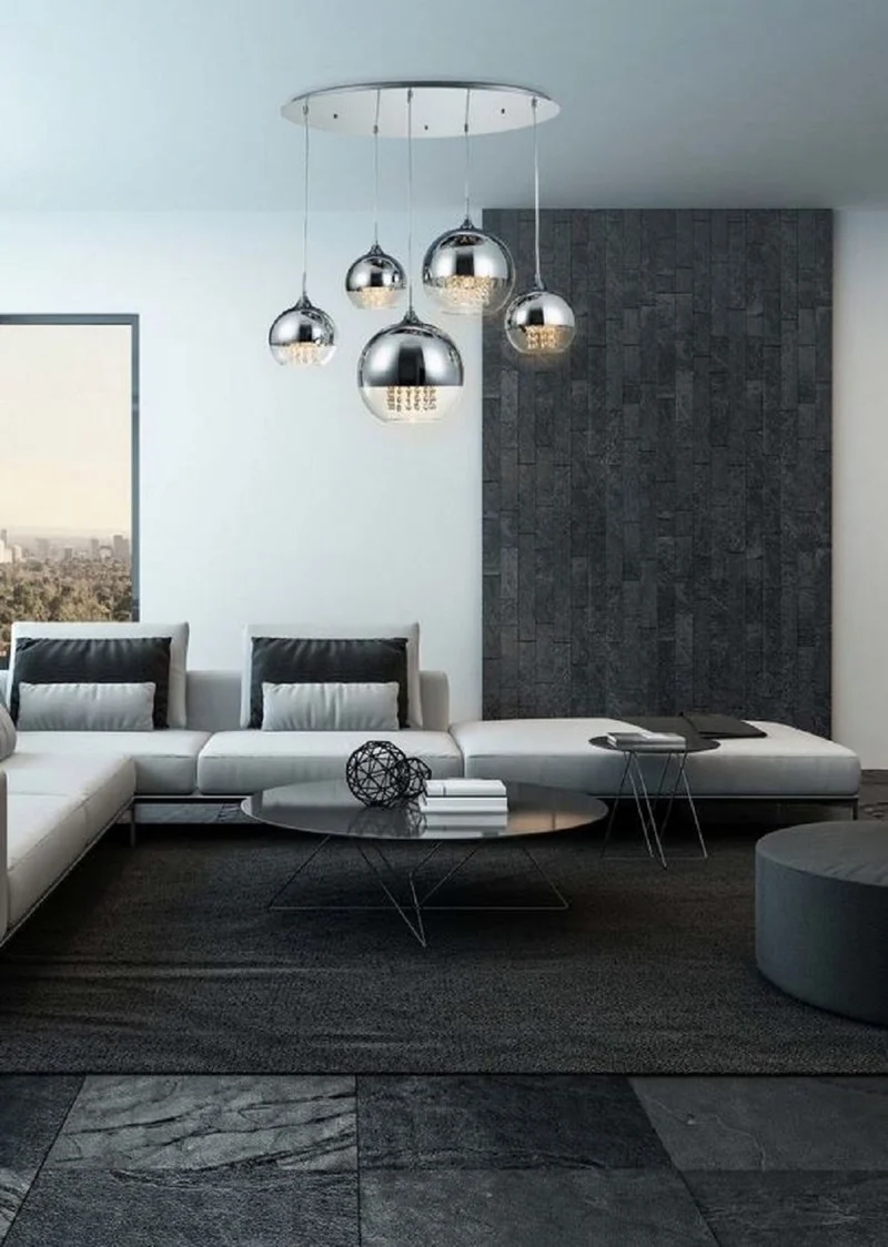 Casa Padrino Hängeleuchte Silber Ø 91 x H. 95 cm - Hängelampe mit runden Lampenschirmen und feinsten Kristall Behängen