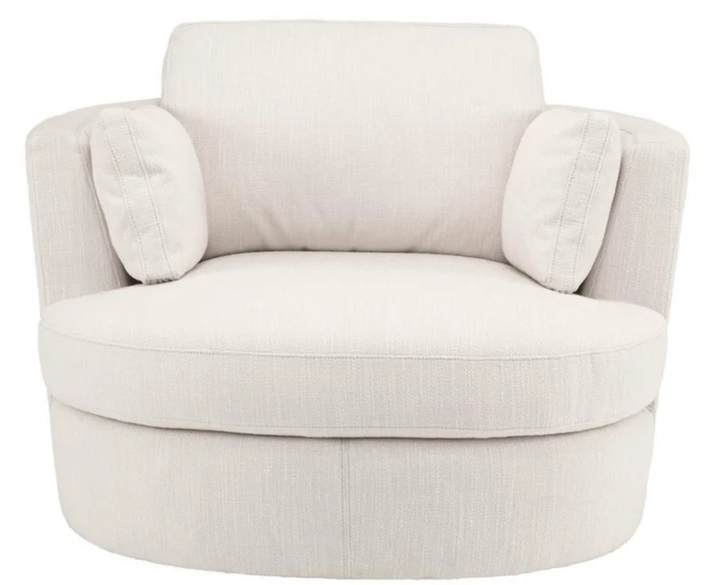 Casa Padrino Luxus Sessel / Drehsessel Weiß 110 x 100 x H. 70 cm - Wohnzimmermöbel