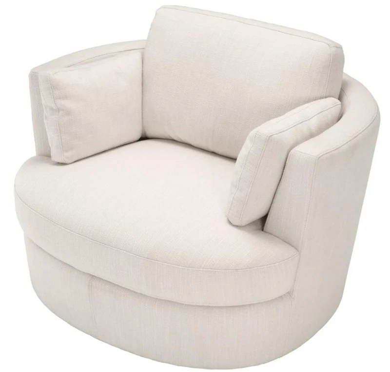 Casa Padrino Luxus Sessel / Drehsessel Weiß 110 x 100 x H. 70 cm - Wohnzimmermöbel