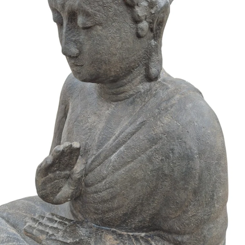 Dekorative Figur BUDDHA PROTECT 120cm antik-schwarz Garten Indoor