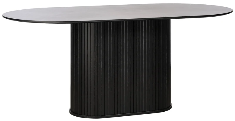 Ovaler Tisch Gativel 95x180 Eiche Schwarz