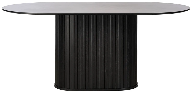 Ovaler Tisch Gativel 95x180 Eiche Schwarz