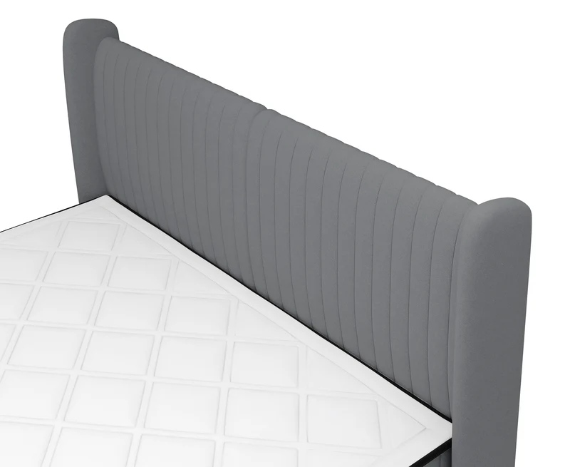Kontinentalbett 160x200 cm Daliano mit Stauraum, dunkelgrauer Samt
