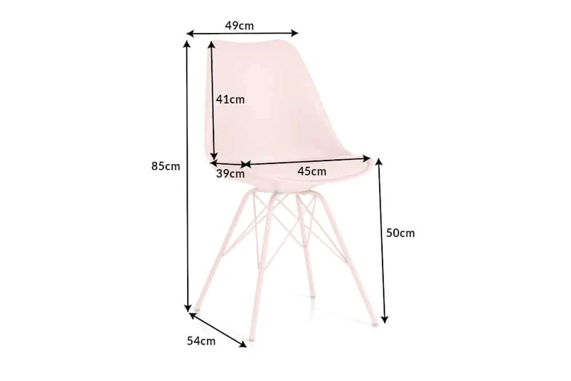 4er Set Design-Klassiker Stuhl NORWAY rosa