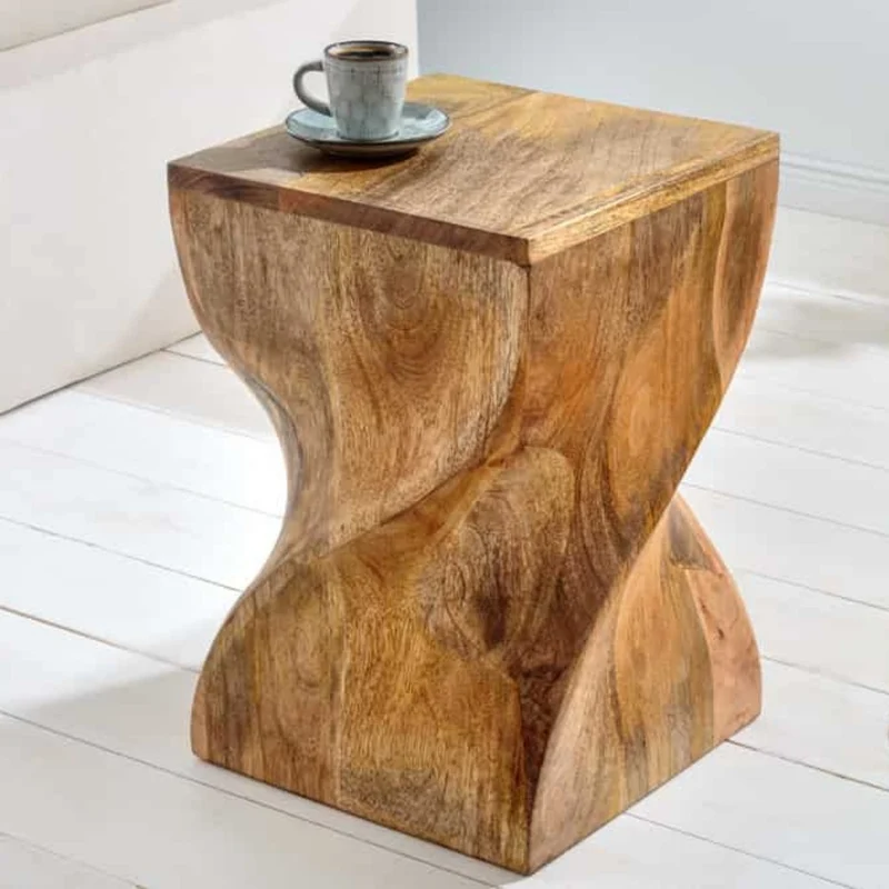 Beistelltisch BELFAST 45cm Mangoholz Hocker natur Handarbeit