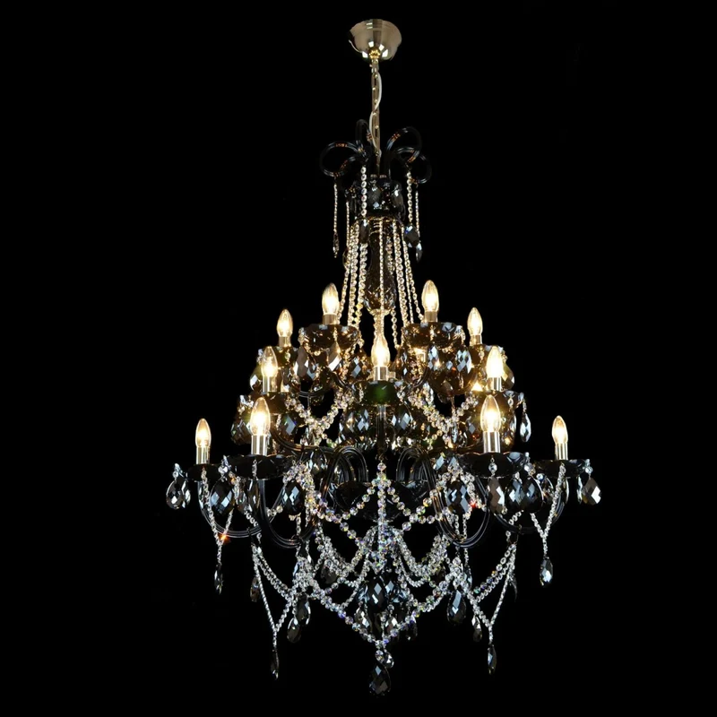 Casa Padrino Luxus Barock Kristall Kronleuchter Silber Ø 95 x H. 130 cm - Prunkvolle Messing Kronleuchter mit böhmischem Kristallglas - Barock Möbel - Edel & Prunkvoll