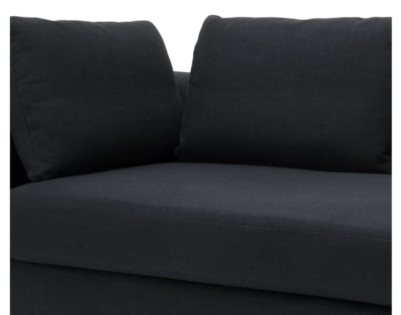 Casa Padrino Designer Sofa Schwarz Linksseitig 231 x 101 x H. 85 cm - Luxus Wohnzimmer Möbel