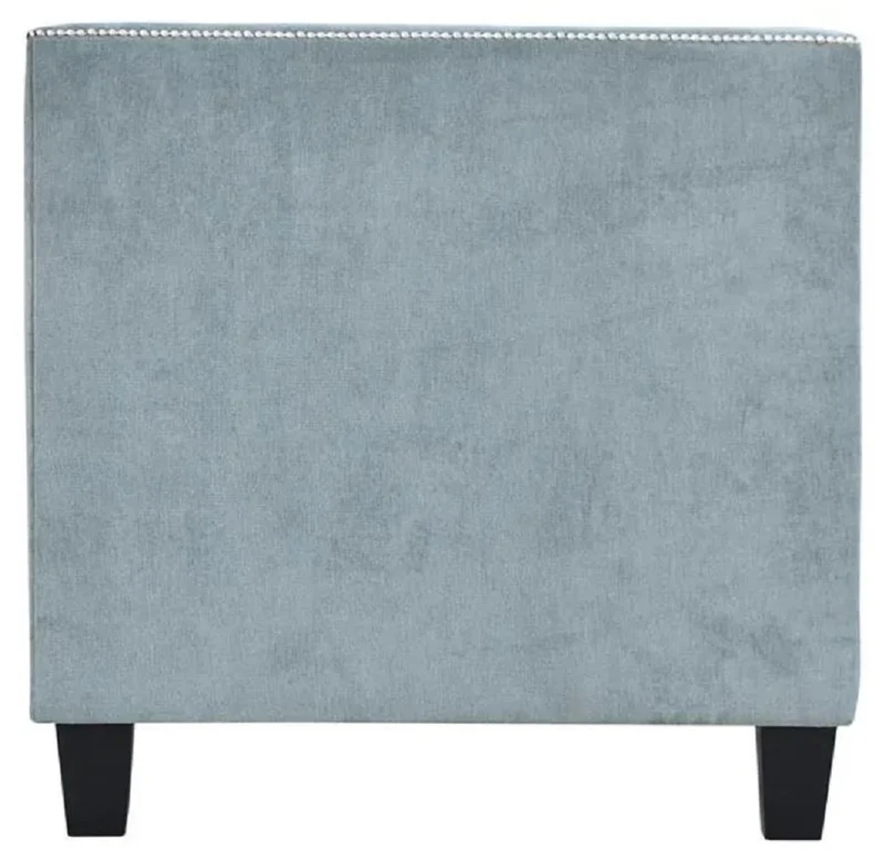 Casa Padrino Chesterfield Sessel Hellblau / Schwarz 100 x 84 x H. 83 cm - Moderner Wohnzimmer Sessel - Chesterfield Wohnzimmer Möbel