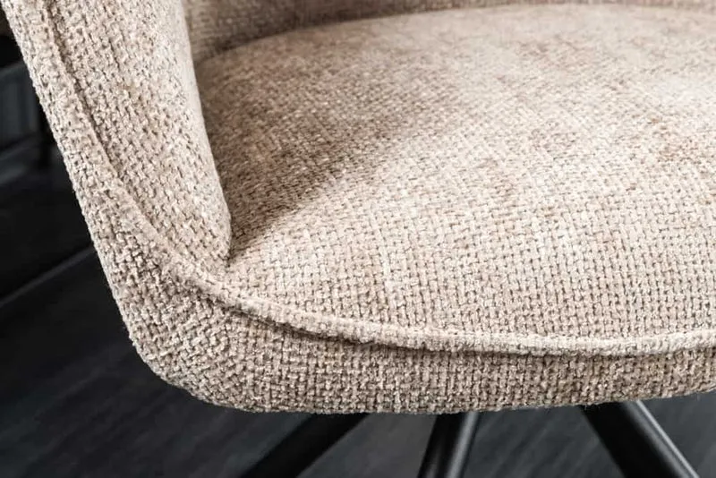 Eleganter Drehstuhl FLORENZ champagner beige Strukturstoff