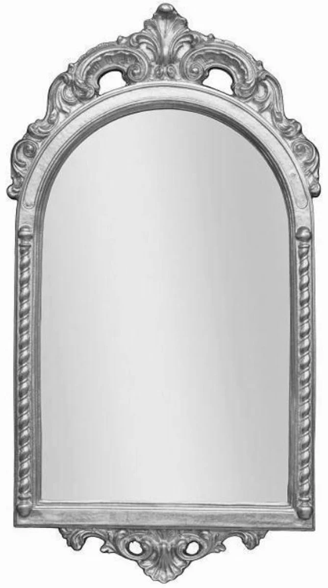Casa Padrino Barock Spiegel Silber 51 x 5 x H. 93 cm - Eleganter Wandspiegel im Barockstil - Barock Möbel