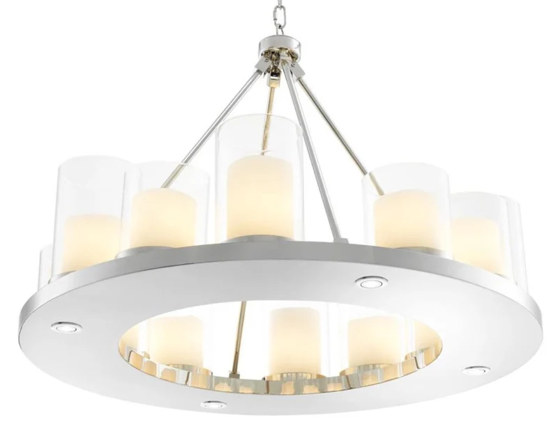 Casa Padrino Luxus Kronleuchter in silber 90 x H. 65 cm - Hotel Restaurant Kollektion