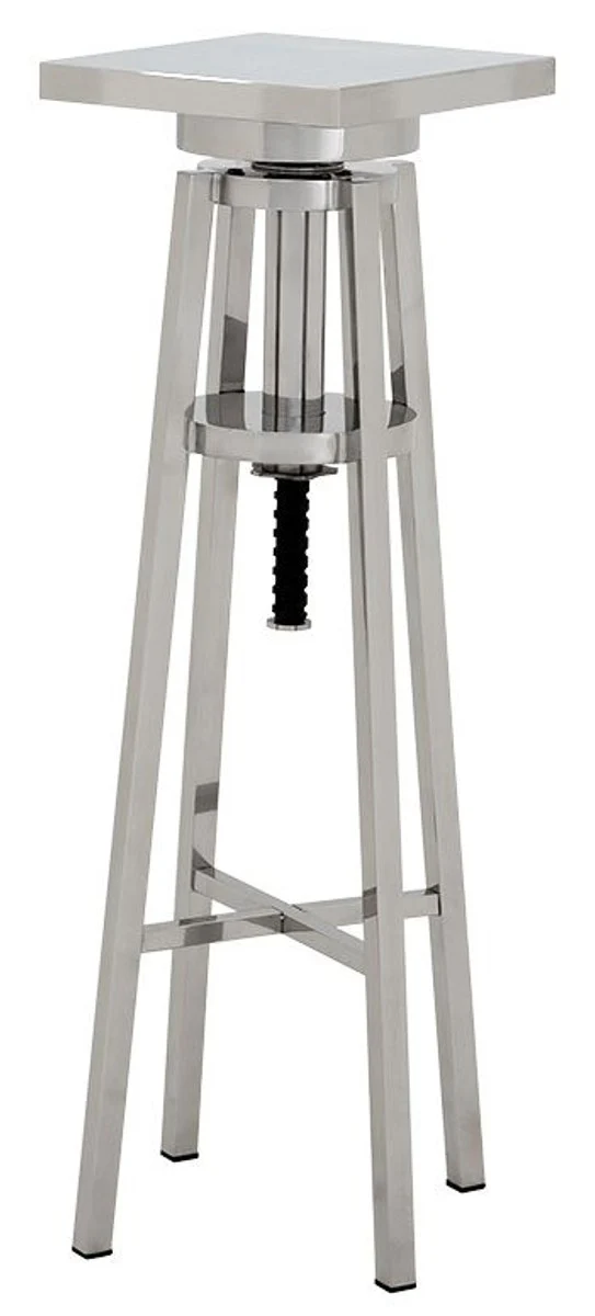 Casa Padrino Luxus Edelstahl Beistelltisch Silber 30 x 30 x H. 98-110 cm - Designer Tisch Möbel