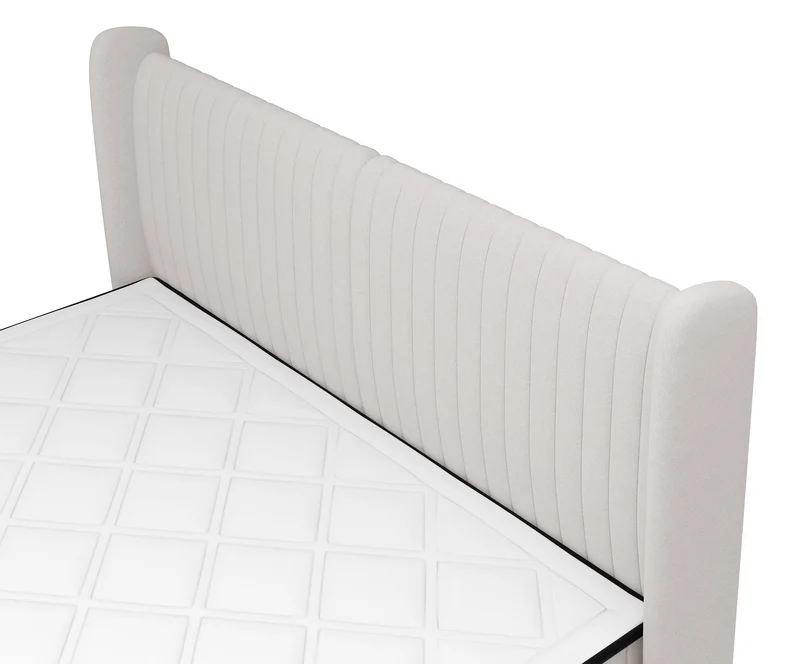 Kontinentalbett 140x200 cm Daliano mit Stauraum, grauer Samt