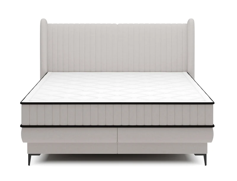 Kontinentalbett 180x200 cm Daliano mit Stauraum, grauer Samt