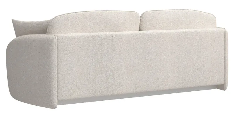 Dreisitziges ausklappbares Sofa Savoy mit Stauraum, cremefarbener hydrophober Chenillestoff