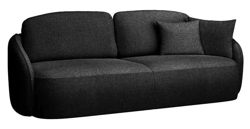 Schwarzes, dreisitziges Schlafsofa Savoy mit Stauraum, hydrophobes Chenille