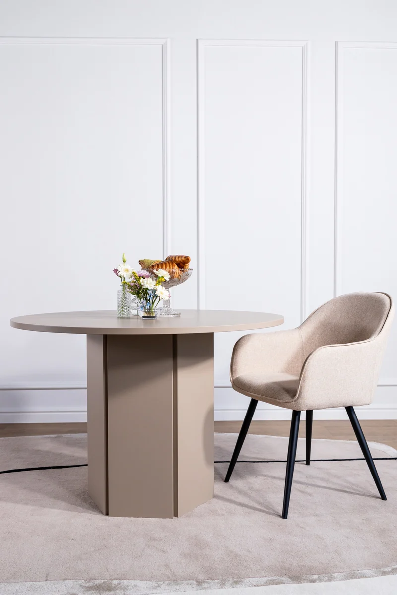 Runder Esstisch Hexa 110 cm Cappuccino