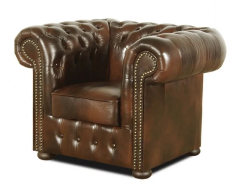Casa Padrino Echtleder Sessel Dunkelbraun 110 x 90 x H. 78 cm - Luxus Qualität