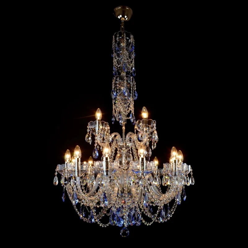Casa Padrino Luxus Barock Kristall Kronleuchter Silber Ø 80 x H. 130 cm - Prunkvolle Messing Kronleuchter mit böhmischem Kristallglas - Barock Möbel - Edel & Prunkvoll