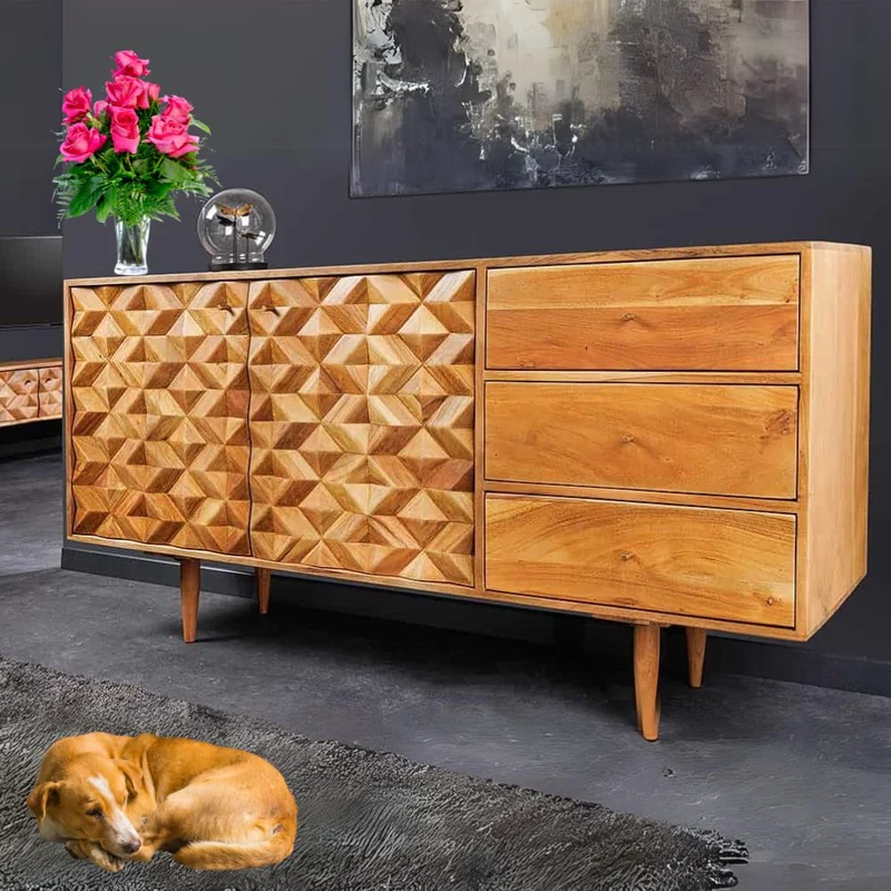 Dekoratives Sideboard MOSAICO 145cm Akazie Kommode