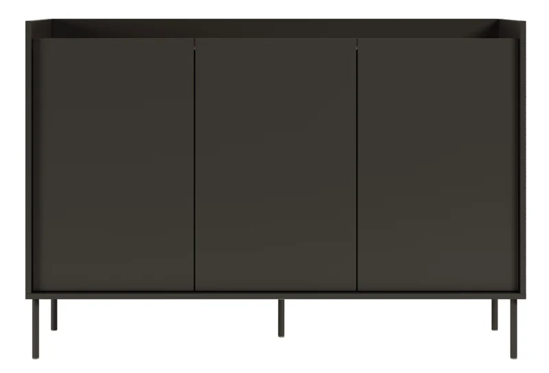 Drehtürenschrank Tovi 140 cm schwarz/Wisconsin-Nussbaum