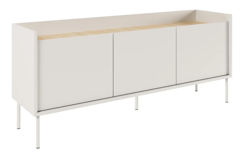 TV-Schrank Tovi, dreitürig, 140 cm, weiß/Lindberg Eiche