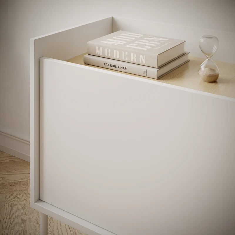 TV-Schrank Tovi, dreitürig, 140 cm, weiß/Lindberg Eiche