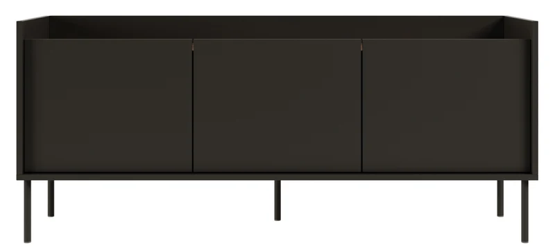 TV-Schrank Tovi, dreitürig, 140 cm, Schwarz/Wisconsin-Nussbaum