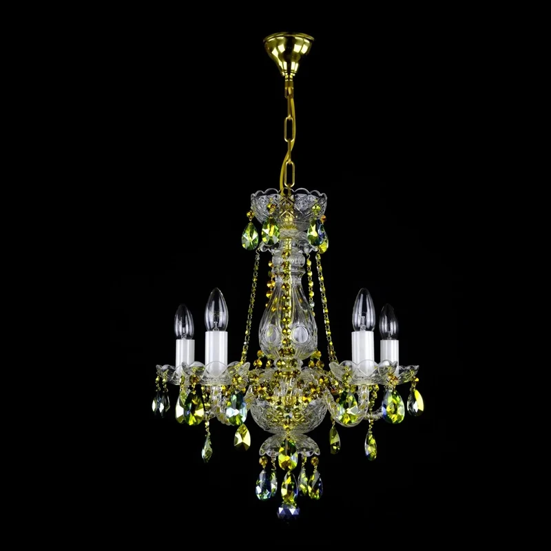 Casa Padrino Luxus Barock Kristall Kronleuchter Gold Ø 50 x H. 50 cm - Prunkvolle Messing Kronleuchter mit böhmischem Kristallglas - Barock Möbel - Edel & Prunkvoll