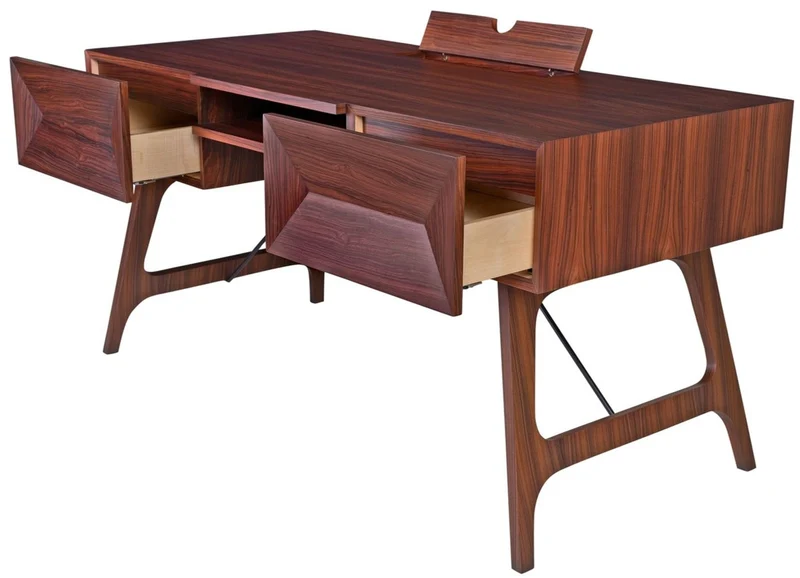 Casa Padrino Luxus Rosenholz Schreibtisch mit 2 Schubladen Braun 150 x 70 x H. 76 cm - Luxus Büromöbel