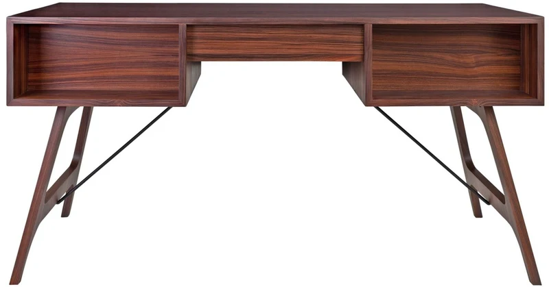 Casa Padrino Luxus Rosenholz Schreibtisch mit 2 Schubladen Braun 150 x 70 x H. 76 cm - Luxus Büromöbel