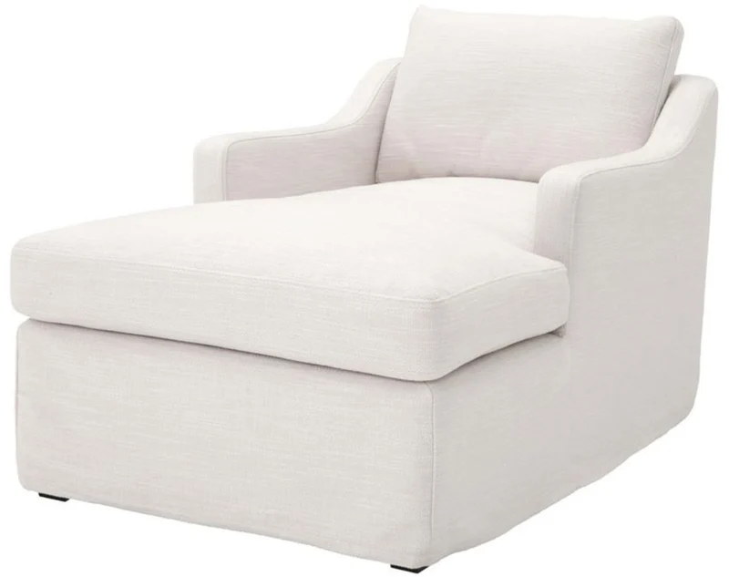 Casa Padrino Luxus Liegesessel / Schlafsessel Weiß 85 x 150 x H. 75 cm - Wohnzimmer Sessel