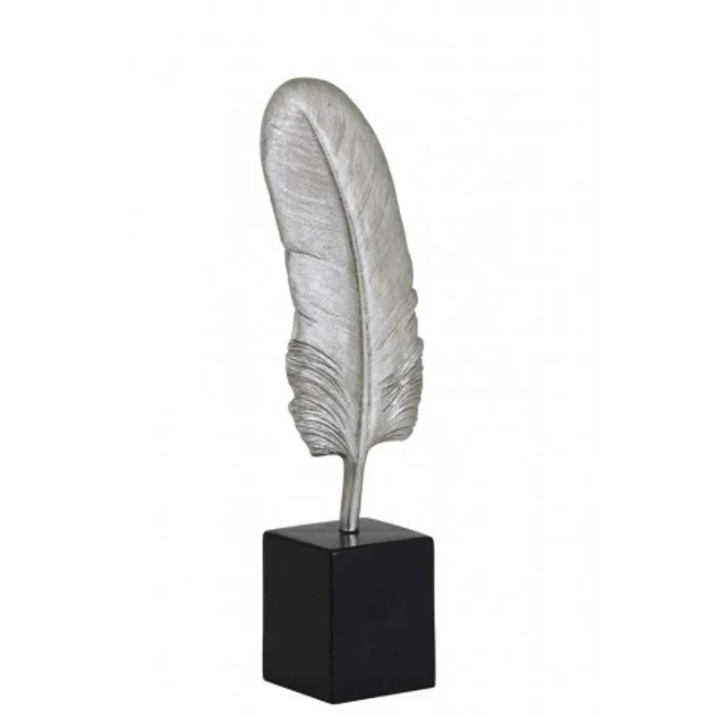 Casa Padrino Designer Hotel Dekoration Silber/Schwarz 7 x 5,5 x H. 26 cm - Metall Feder