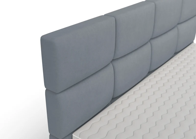 Kontinentalbett 180x200 cm Rektango mit Stauraum und Topper, grafischer Samt