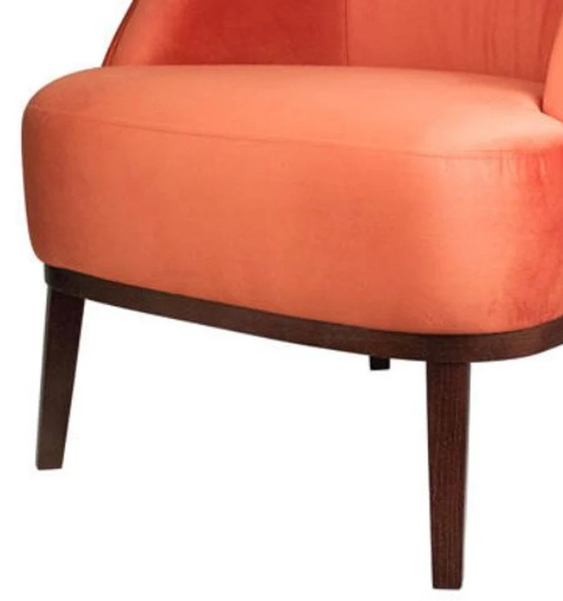 Casa Padrino Lounge Sessel Orange / Braun 66 x 66 x H. 70 cm - Luxus Kollektion