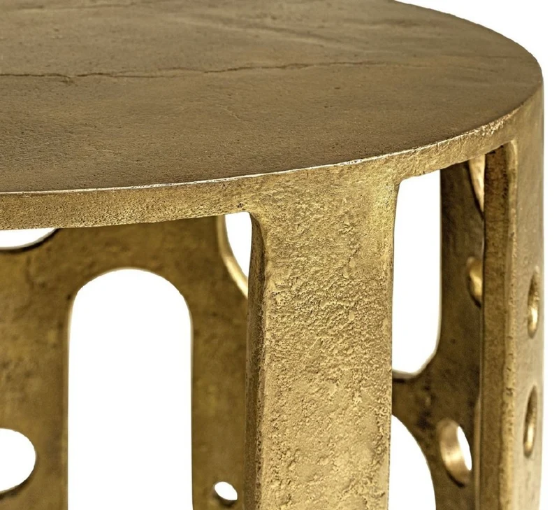 Casa Padrino Designer Beistelltisch Bronze Ø 50 x H. 60 cm - Runder Aluminium Tisch - Wohnzimmer Möbel - Luxus Möbel - Designer Möbel - Luxus Einrichtung - Designer Einrichtung
