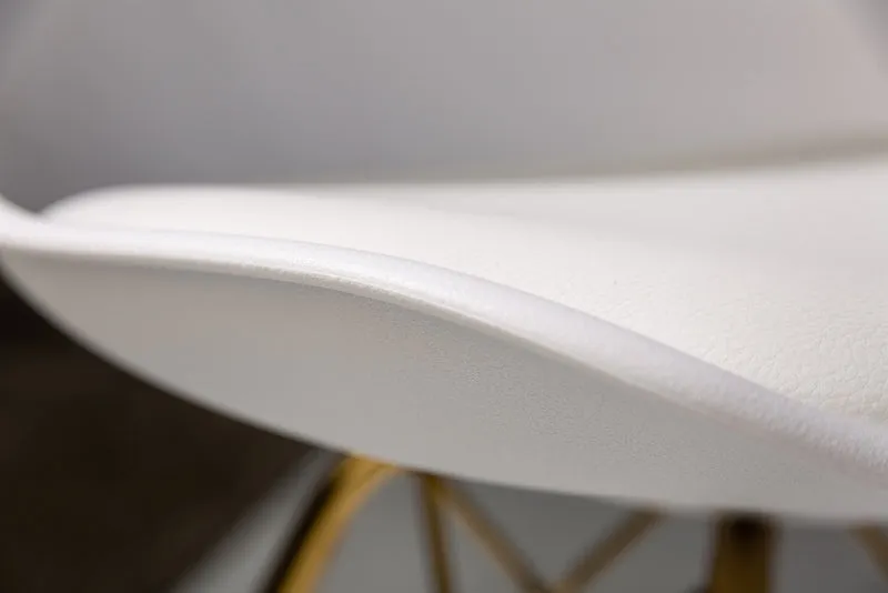 4er Set Design-Klassiker Stuhl NORWAY weiss-gold