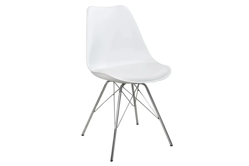 4er Set Design-Klassiker Stuhl NORWAY weiss-silber